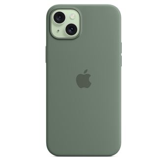 Coque en silicone avec MagSafe pour iPhone 15 Plus Cyprès