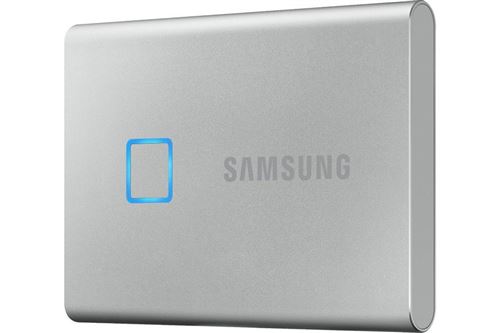 SAMSUNG SSD externe T7 Touch USB-C noir 500 Go: Vitesse NVMe de 1050 Mo/s,  protection mot de passe, chiffrement matériel