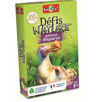 Jeu de cartes Bioviva Défis Nature Animaux disparus