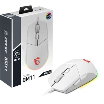 Souris MSI Clutch GM11 PMW3325 Avec Fil 5000DPI 6 Boutons Latence 1ms Blanc