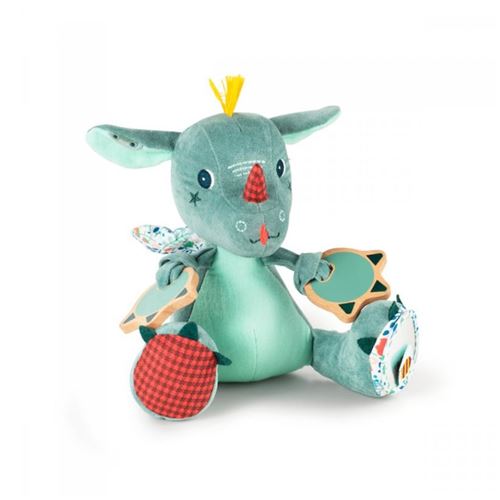 Lilliputiens Peluche D'activités Joe Dragon Polyester Blanc Multicolore 24 X 18 X 18 Cm