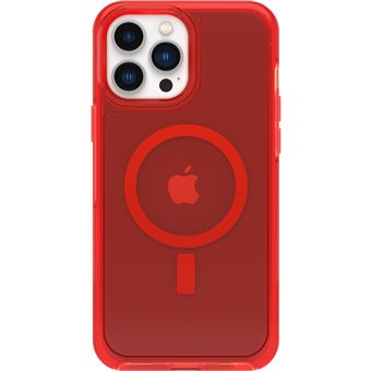 Coque de protection avec MagSafe pour iPhone 13 Pro Max OtterBox Symmetry Series+ Clear Rouge transparent