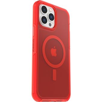 Coque de protection avec MagSafe pour iPhone 13 Pro Max OtterBox Symmetry Series+ Clear Rouge transparent