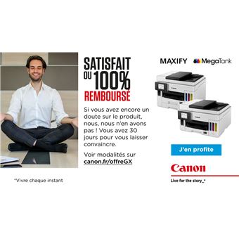 Imprimante jet d'encre MegaTank multifonction rechargeable couleur sans fil  Canon MAXIFY GX7050 dans Imprimantes sans cartouche — Boutique Canon France