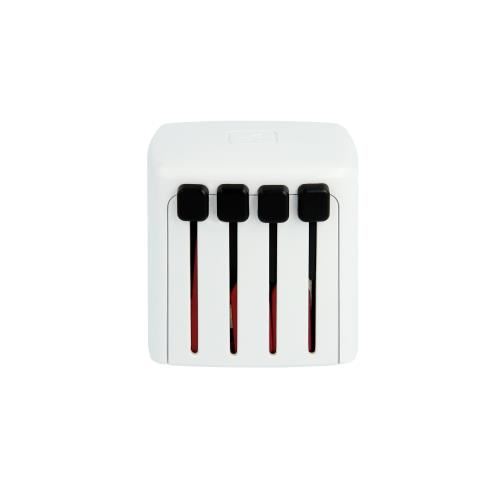 SKROSS World USB Charger - Adaptateur secteur - 2400 mA - 2 connecteurs de sortie (2 x USB) - blanc - Mondial
