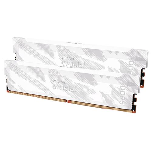Kit mémoire gamer CRUCIAL Pro OC CP2K16G64C32U5W 64 Go 2x 32 Go DDR5 6400 UDIMM CL32 avec dissipateur thermique - vue 2