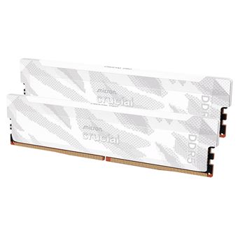 Barrette mémoire RAM Crucial Pro OC 32 Go (Kit de 2 x 16 Go) DDR5 6400 MHz CL38 blanc - 1