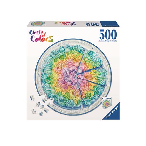 Puzzle Ravensburger Rainbow Cake Rond 500 Pièces