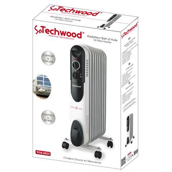 Radiateur bain d'huile Techwood TCG-2023 2000 W Blanc et Noir