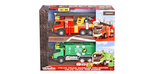 Majorette Collection Premium Grand Serie Camion Echelle Pompiers Volvo + Camion Poubelle 2137430001SM - vue 2