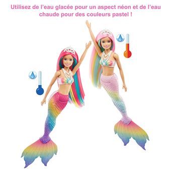 Poupee Barbie Dreamtopia Sirene magique arc en ciel Poupee Achat prix fnac