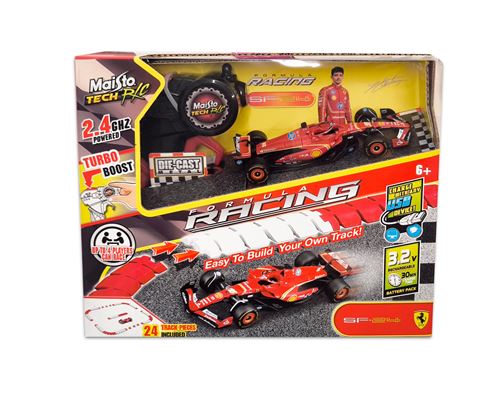 Voiture radiocommandée Maisto Tech Circuit Formule 1 avec accessoires de piste Ferrari 2024