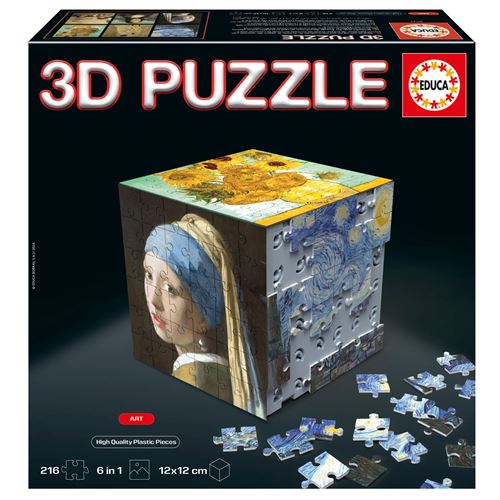 Set 6 puzzles x 36 pièces 3D Educa Art