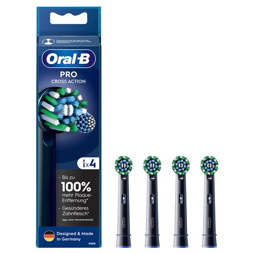 Pack de 4 brosses à dents électriques Oral B Cross-Action Noir
