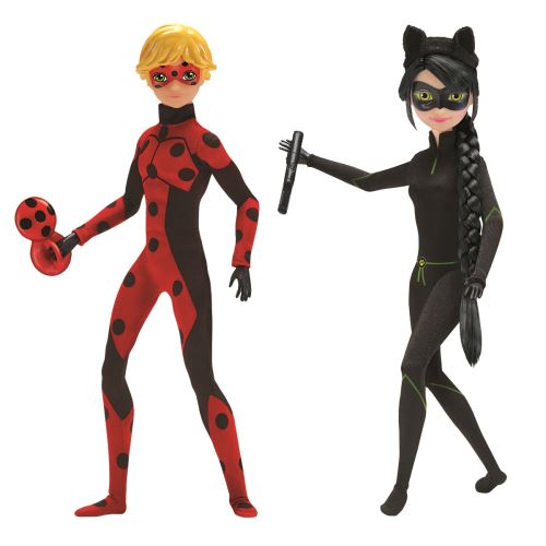 Bandai - Miraculous Ladybug - Pack De 2 Poupées Mannequin Poupéflekta 26 Cm - Mister Bug Et Lady Noir - 39814
