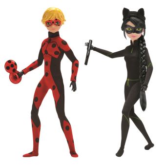 Figurine articulée Miraculous Ladybug & Chat Noir 26 cm - Poupée - Achat &  prix
