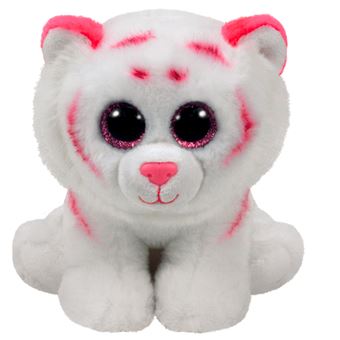 Peluche Tabor Le Tigre Beanies Ty Medium Rose Et Blanche 33 Cm Animal En Peluche Achat Prix Fnac