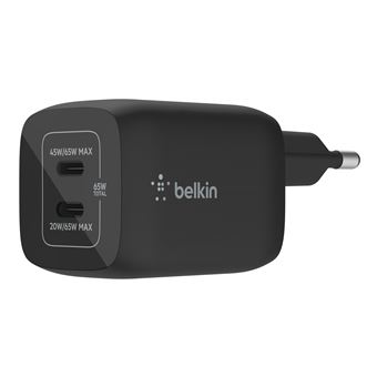 Adaptateur secteur Belkin Boost Charge Pro WCH013vfBK GaN avec PPS 65 Watt Noir