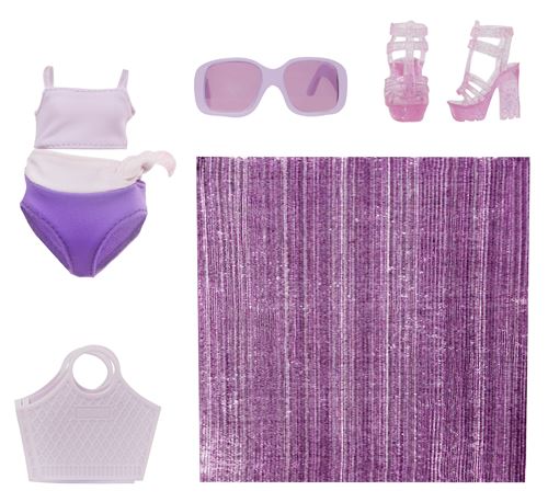 Poupée Rainbow High Swim & Style Violet - 28cm Avec Paréo, Maillot Et Accessoires - Jouet Enfant 4-12 Ans