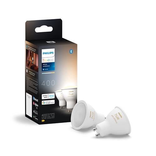 Pack de 2 Ampoules Connectées Philips Hue White Ambiance GU10 5.5W – 400lm, Compatible Bluetooth - vue 8