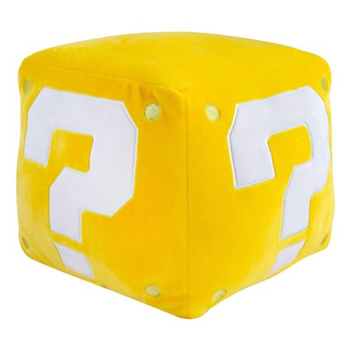 Peluche Tomy Mario Mocchi Mocchi Point d'interrogation 38 cm Jaune et Blanc