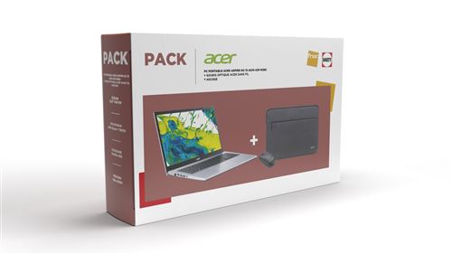 Pack PC portable Acer Aspire Go 15 AG15-42P-R38D 15,6 AMD Ryzen™ 7 16 Go RAM 1 To SSD Argent + Housse + Souris optique sans fil