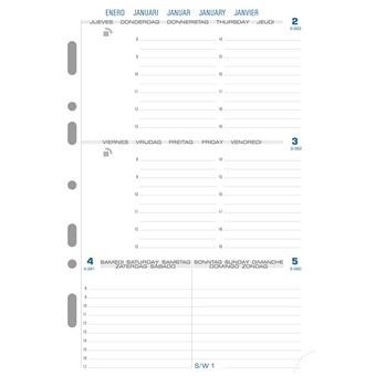 Exacompta Recharge Exatime 17 2026 - Agenda Semaine Sur 2 Pages, Format 17x10 Cm, Papier Clairefontaine Premium