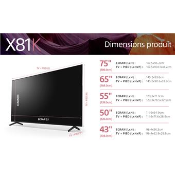 TV Sony Bravia KD65X81K 65" 4K UHD Google TV Noir 2022