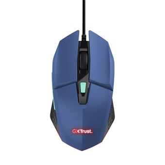 Trust GXT 109P Felox - Souris - éclairé, jeu - 6 boutons - filaire - USB - bleu brillant