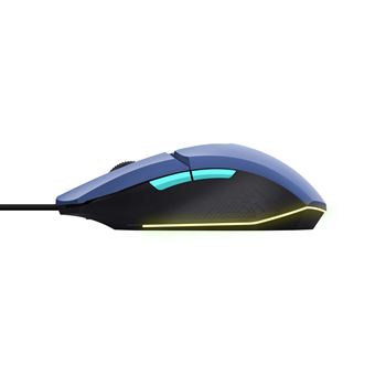 Trust GXT 109P Felox - Souris - éclairé, jeu - 6 boutons - filaire - USB - bleu brillant