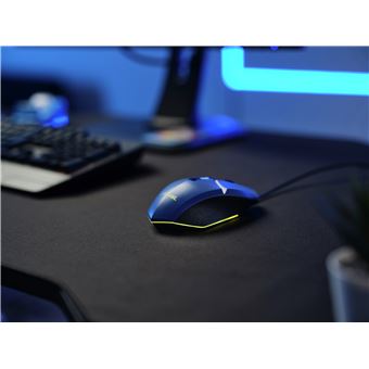 Trust GXT 109P Felox - Souris - éclairé, jeu - 6 boutons - filaire - USB - bleu brillant