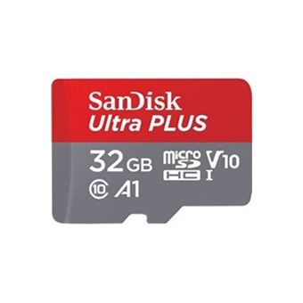 Sandisk Ultra PLUS MicroSDHC 32GB 80MB/s UHS-I geheugenkaart met SD-adapter