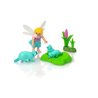 PLAYMOBIL - Petite fille et fée - Voiture et figurine - JEUX