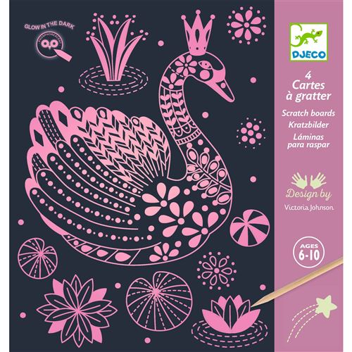 Cartes à gratter phosphorescente Djeco Monde merveilleux