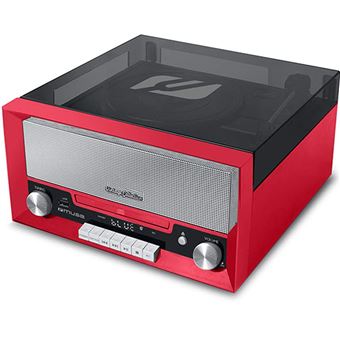 CD Muse MT-110 RD Microsysteem Rood en Zwart met Vynil Plaat