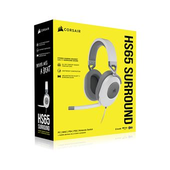 Micro-casque Gaming circum-aural filaire HS65 Surround Blanc