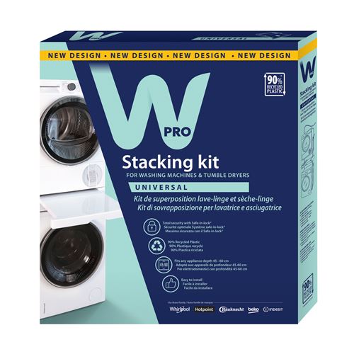 Kit de superposition universel pour lave lingeseche linge avec tablette coulissante - vue 5