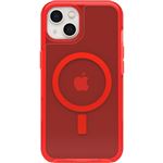 Coque de protection avec MagSafe pour iPhone 13 OtterBox Symmetry Series+ Clear Rouge transparent