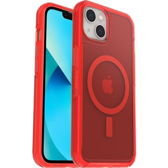 Coque de protection avec MagSafe pour iPhone 13 OtterBox Symmetry Series+ Clear Rouge transparent