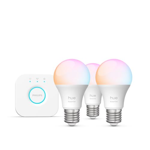 Starter kit Ampoule connectée Philips Hue Essential E27 ambiance Blanc et couleur