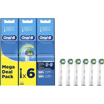 Pack de 6 brossettes Oral B Precision Clean EB20 Clean Maximiser Blanc