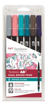 Set de 6 feutres Tombow France & Benelux Double Pointe abt Dual Brush Pen