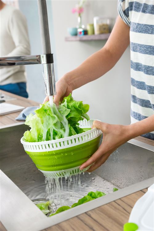 Moulinex Essoreuse à Salade Rétractable 4L Verte - Compacte Et Efficace