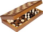 Jeu d’échecs et de dames en bois Asmodee Rabattable