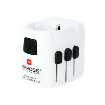 Adaptateur de voyage universel Skross Pro Light USB Blanc
