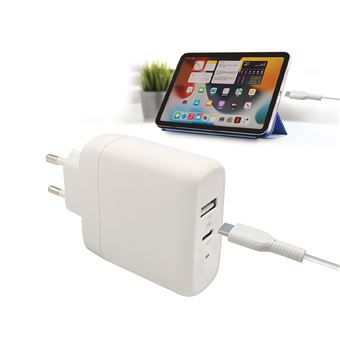 Chargeur secteur + Cable USB-C 1M Blanc