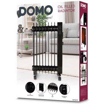 DOMO Radiateur bain d'huile DO7327 Noir