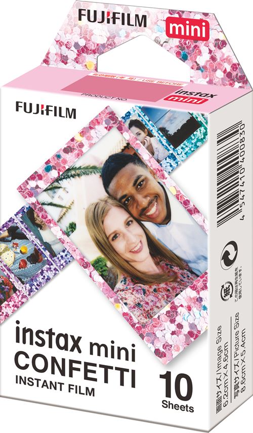 Film Instantané Fujifilm Instax Mini Monopack Confetti – Pack de 10 Vues