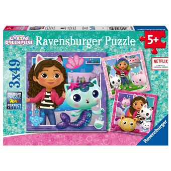 Puzzle 3 x 49 pièces Ravensburger Gabby's Dollhouse - Dessins animés et
