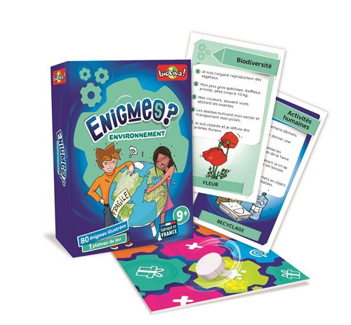 ENIGMES - FRUITS ET LEGUMES, 11 x 3,5 x 15,5 | Jeu Educatif Devinettes - Thème Alimentation - Dès 7 ans - 2 à 6 joueurs - Fabriqué en France : BIOVIVA EDITIONS